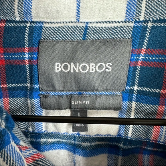 Bonobos 100% Cotton Lightweight Flannel Long Sleeve Button Down Shirt Large EUC - Picture 2 of 6